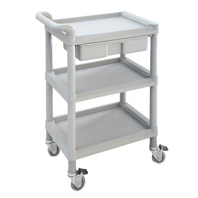 China Modern high quality railing on the left side multi function medical cart with four silent wheels for sale