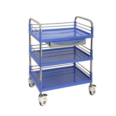 China Factory Wholesale Modern Three Layer Plastic-steel Trolley Medical Hospital Trolley for sale