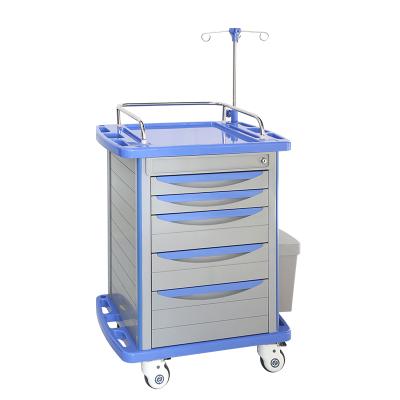 China Modern Economic Mobile Clinic Workstation Medical Treatment Cart With IV Hooks for sale