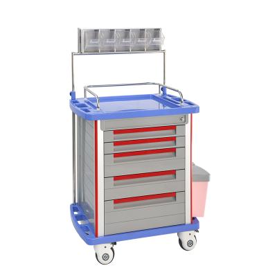 China Modern Manufacturers Supply ABS Hospital Emergency Aid Furniture Anesthesia Dressing Trolley for sale