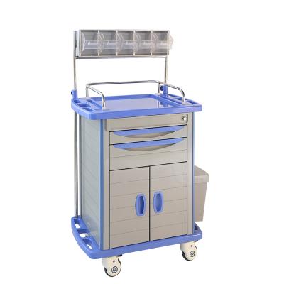 China Modern High Quality Medical Equipment Tray Anesthesia Dressing Trolley Steel Emergency Hospital for sale