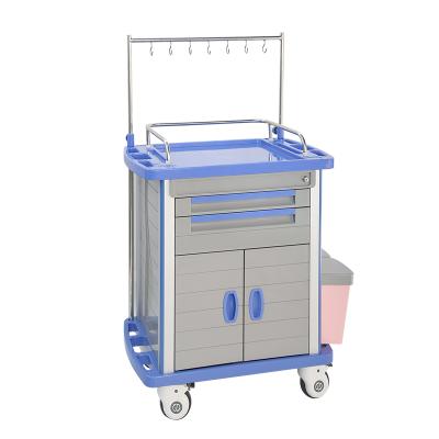 China Modern Wholesale Customized Medicine Transfusion ABS Emergency Trolley for sale