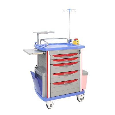 China China Manufacture ABS Hospital Modern Emergency Trolley Medical Nursing Crash Trolley for sale