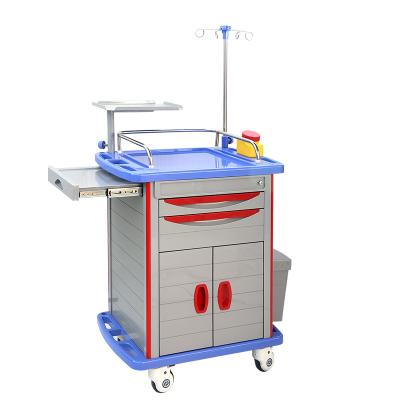 China Modern HS-ET750C Customized Hospital Medical Emergency Trolley Crash Cart for sale