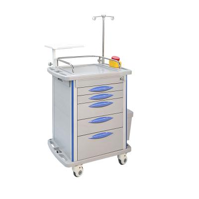 China Five Columns ABS Plastic-Steel Factory Price Modern Multifunctional Medical Trolley for sale