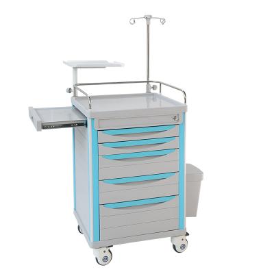 China Hot-sale Modern ABS Medical Emergency Trolley With Drawers Emergency Trolley Hospital HS-ET600 for sale