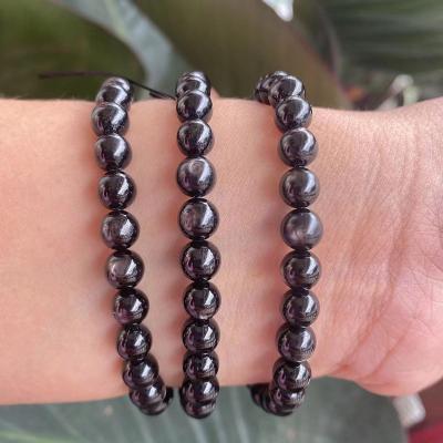 China High Quality Natural Healing Stone Cat Eye Hypersthene Gemstone Wholesale Bracelets About 7mm High Quality For Women Men for sale