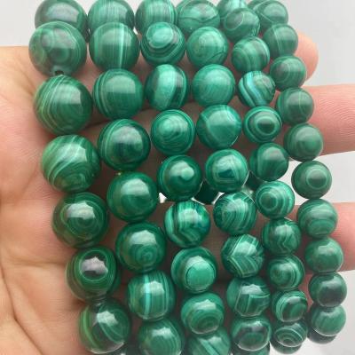 China High Quality Natural 8mm/9mm/11mm Green Malachite Bead Stone Bracelet Healing Crystal Gemstone Stretch Malachite Bracelet for sale