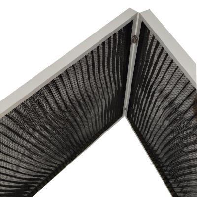 China Air Conditioner White / Black Plastic Mesh Frame Pleated Aluminum Filter Screen for sale