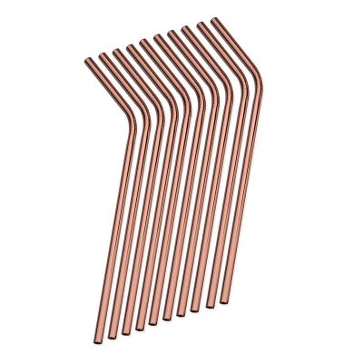 China Food Grade Sustainable Dishwasher Safe Rose Gold Bar Tool Electroplating Drinking Straw for sale