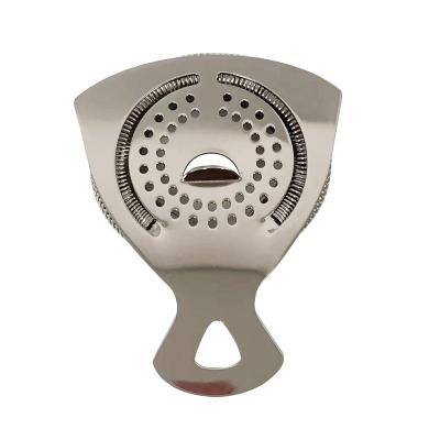 China Sustainable Hot Selling Silver Stainless Metal Steel Bar Tool Cocktail Ice Strainer for sale