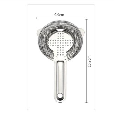 China Viable Customized Metal Bartender Cross Bar Tool Stainless Steel 2 Forks Cocktail Ice Strainer for sale