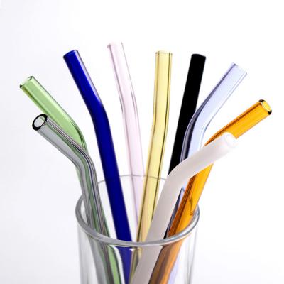 China Eco Sustainable Glass Reusable Hot Sale Reusable Transparent Straight Drinking Straw for sale