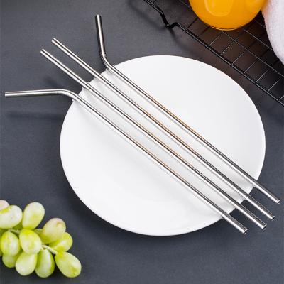 China Sustainable Factory Wholesale Eco-friendly 304 Stainless Steel 6x270mm Metal Stainless Steel Reusable Straw for sale