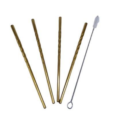 China Sustainable Custom Laser Logo 304 Stainless Steel Metal Straw for sale