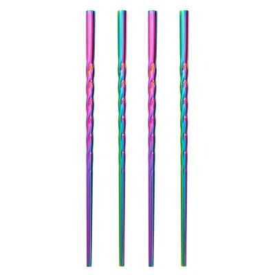 China Portable Reusable Color Stainless Steel Metal Unicorn Drinking Straw Eco-Friendly Sustainable Set For Tumbler Cup for sale