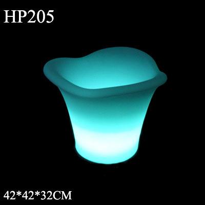 China Sustainable Portable LED Color Changing Floral Three Fins Bar Flower Pot Waterproof Ice Bucket for sale