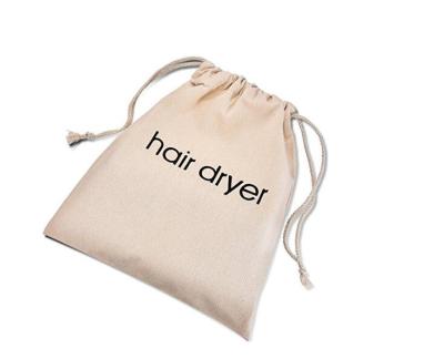 China Eco - Friendly Promotional Hair Dryer Cotton Canvas Drawstring Bag for sale