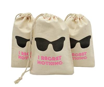 China Fashion Beauty Cotton Canvas Drawstring Bag For Sunglasses Storage for sale