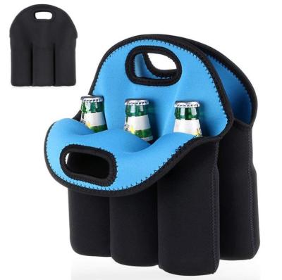 China Waterproof Custom Beer Bag 6 Wine Champagne Bottle Drinks Cooler Blank Neoprene Bag For Sublimation for sale