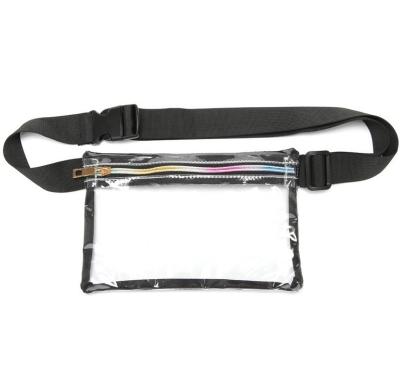 China Outdoor Water Proof Transparent Flat Phone Ladies Sport Holographic Clear Beach Pussy Pack PVC Waist Bag for sale