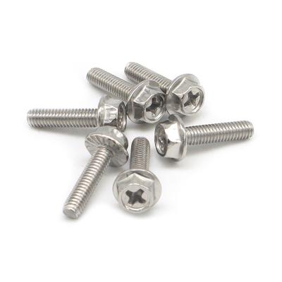 China HEX Cross/philips head hex with flange serrated bolts screws stainless steel SUS304 316 for sale