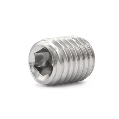 China Flat DIN 916 913 914 ANSI Grub set screws headless hex socket flat cup cone point stainless steel SS 304 316 for sale