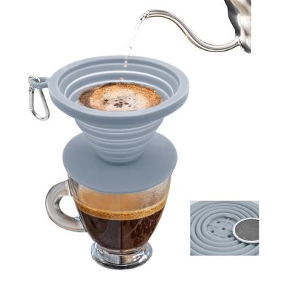 China Eco-Friendly Non-Stick Collapsible Drip Device Silicone Coffee Drip Cone Reusable Silicone Coffee Dripper Eco-Friendly Sustainable Coffee for sale