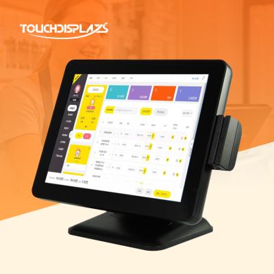 China Restaurant TouchDisplays Optional 15 Inch Dual Screen Skimmer Terminal POS Machine System for sale