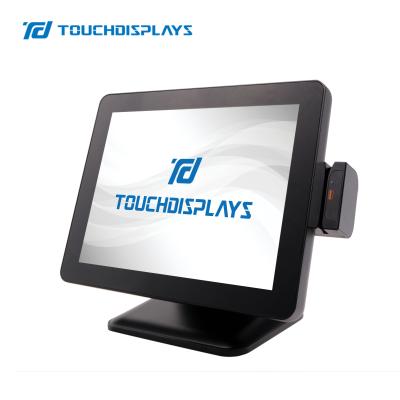 China Fanless+Aluminum Alloy Metal POS 15 Desk POS Cashier Machine Compact Android POS Computer All In One for sale