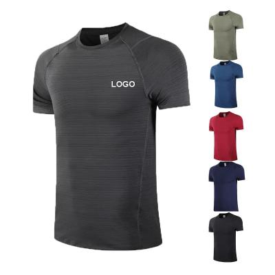 China Anti-wrinkle Custom Sports Gym Fitness Short Sleeve Clothes Quick Dry Men T-shirt Heat Press Machines Training Jersey Soccer Basic T Shirts for sale