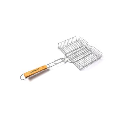 China Large Easily Cleaned Portable Meat Wire BBQ Grill Basket for sale