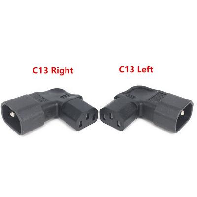 China Commercial Right Angle Left Angle IEC 320 C14 3 Pin Male to Female PSU Power Extension Adapter C13 PDU UPS for sale