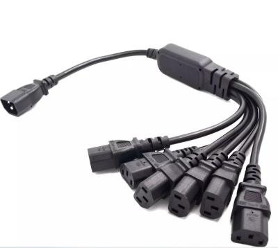 China COMPUTER IEC 320 C14 Male Plug To Female Splitter Type Power Cord , 6XC13 Y C14 To 6 X C13 , 250V/10A for sale