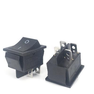 China Boat Rocker Switch 4pin 16A/20A 250VAC Black Power Control Switch 21*15 Rocker Switch On/Off 4 Pin for sale