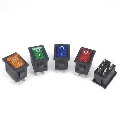 China Rocker Switch KCD1 4pins 2files with LED Indicator 21*15mm 10A250VAC LED On/Off Switch KCD1 for sale