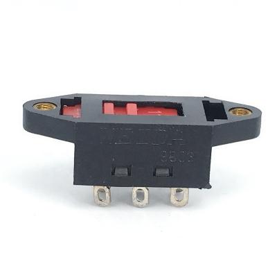 China PBT 110V 220V to inverter 6pin SPDT DPDT 2 position vertical voltage selector sliding contact for sale