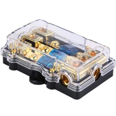 China Automotive Car Audio Copper Gauge 0/4 to 4/8 Gauge 60 Mini ANL 3 Amp Way Fuse Holder Distribution Plate for sale