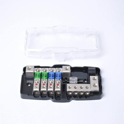 China Automotive Multi-Function Car ANL Audio LED Stereo Fuse Holder Distribution 0/4ga 4 Way Fuses Box Block 30A 60A 80Amp for sale