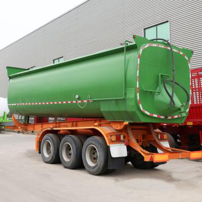 China Tipper Trailer 40 Cubic Meters Tipping Trailer with One Set Ladder Stand and Tool Box for sale