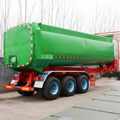 China 25cbm 32cbm U-vormige achterste kant-kopper dumper dumper half vrachtwagen aanhanger voor elektrische energie Te koop