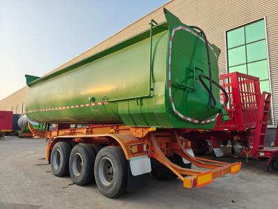 China 6×4 Trailers traseiros com cilindro hidráulico de três eixos e certificação ISO à venda