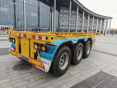 China Grade Heavy Duty Skeleton Container Transport Trailer with 3 Axles and 1820mm Tread for sale