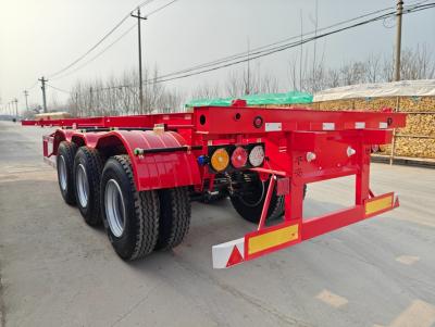 China 007 Container Chassis Skeleton Truck Trailer Skeleton Semi Trailer with Tread 1820mm for sale