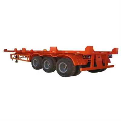 China 3 Axis 40 FT Skeleton Semi Trailer with 12 Tires and ABS Anti-lock Braking System for sale