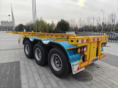 China ABS Semi-Trailer 20FT 40FT Skeletal Container 2/3/4 Axle Flatbed Skeleton Truck Trailer for sale