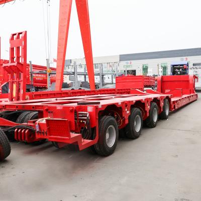 China 3/4/5 Axle 40ton/50ton Extendable Low Bed Trailer Semi Trailer with Wabco Braking Valve for sale