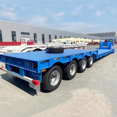 China 80ton Muti Axles Hydraulic Ramp Low Loader/Lowbed/ Lowboy Low Bed Trailer Truck Semi Trailer Truck for sale