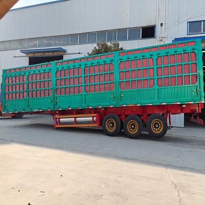 China 3 Axles 60/80tons Livestock Bulk Cargo Fence Semi Trailer for Livestock Transportation for sale