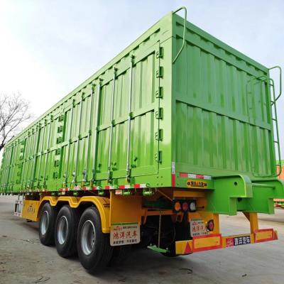 China 3 Axle Stake Fence Cargo Semi Trailer with 60ton Capacity No ABS Anti-lock Braking System for sale